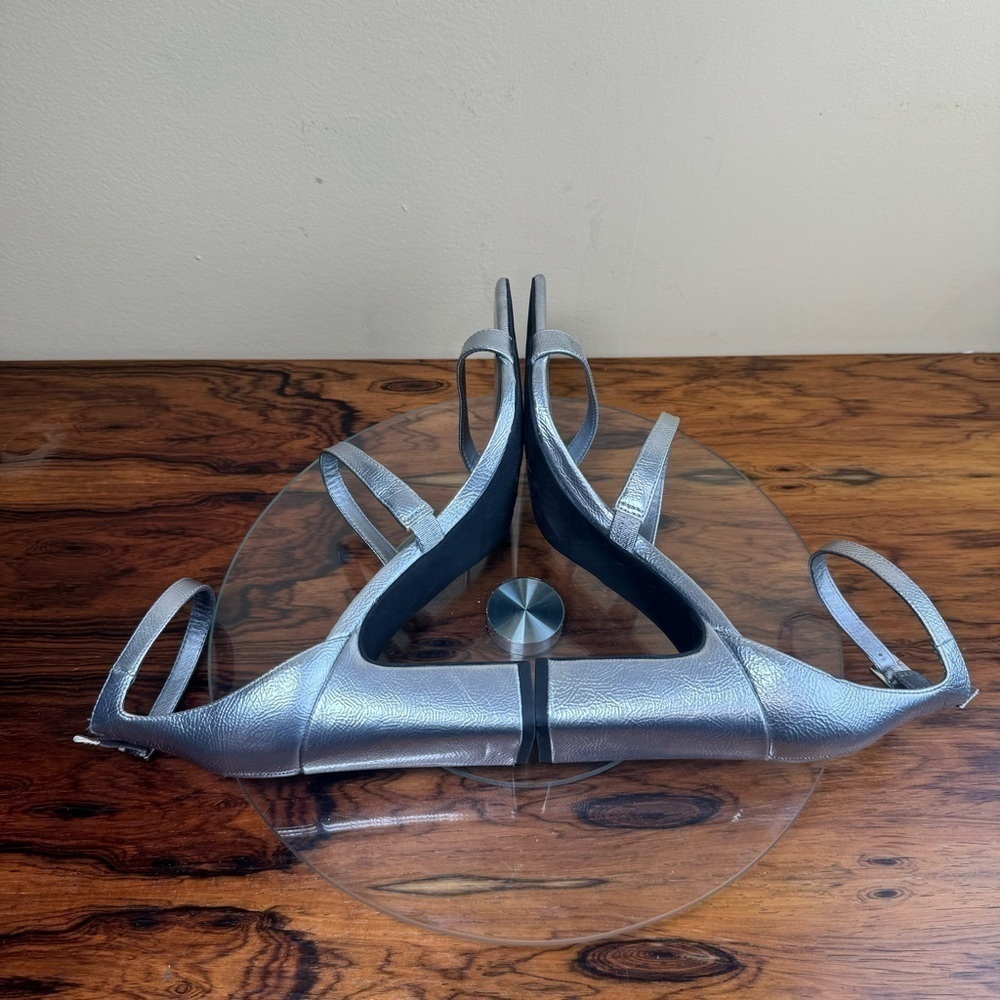 NEW Nordstrom Rack Adelaide Block Heel Sandal silver metallic - Picture 13 of 16